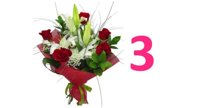 Bouquet of Casablanca and red roses